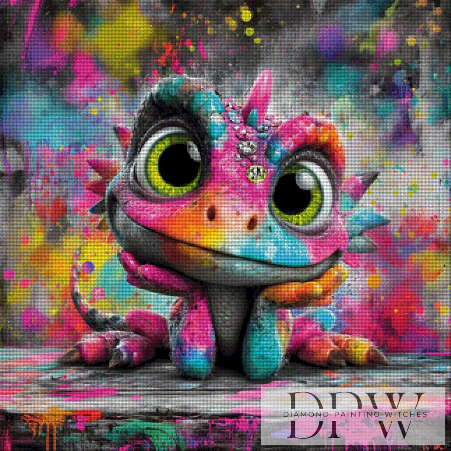 Baby Drache by Catill 80x80cm mit 380 Farben DPW-2975