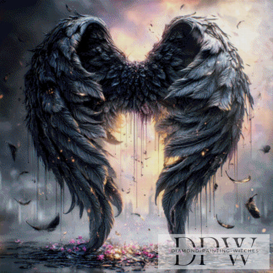 Black wings by ellufija 80x80cm mit 165 Farben DPW-2992