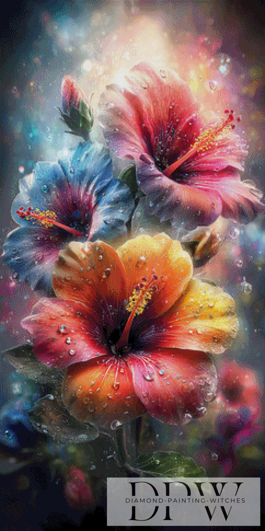 Tropischer Hibiskus by ellufija 60x120cm mit 360 Farben DPW-2993