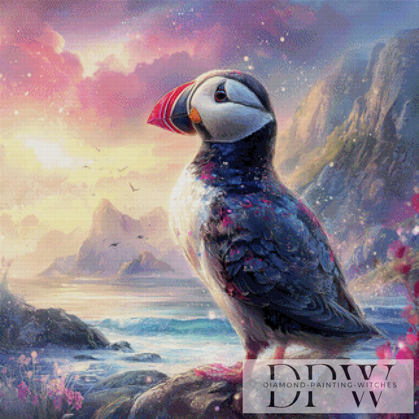 Papageientaucher by ellufija 80x80cm mit 220 Farben DPW-2999