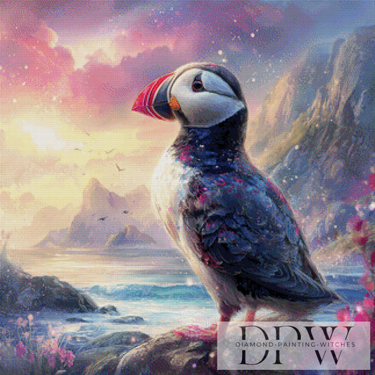 Papageientaucher by ellufija 80x80cm mit 220 Farben DPW-2999