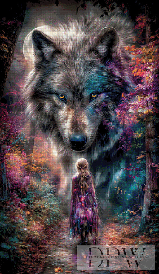 la fille et le loup by Morrigan 70x120cm mit 250 Farben DPW-3006