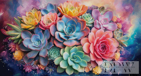 Succulents of Color by Pixxel Pics 110x60cm mit 390 Farben DPW-3011