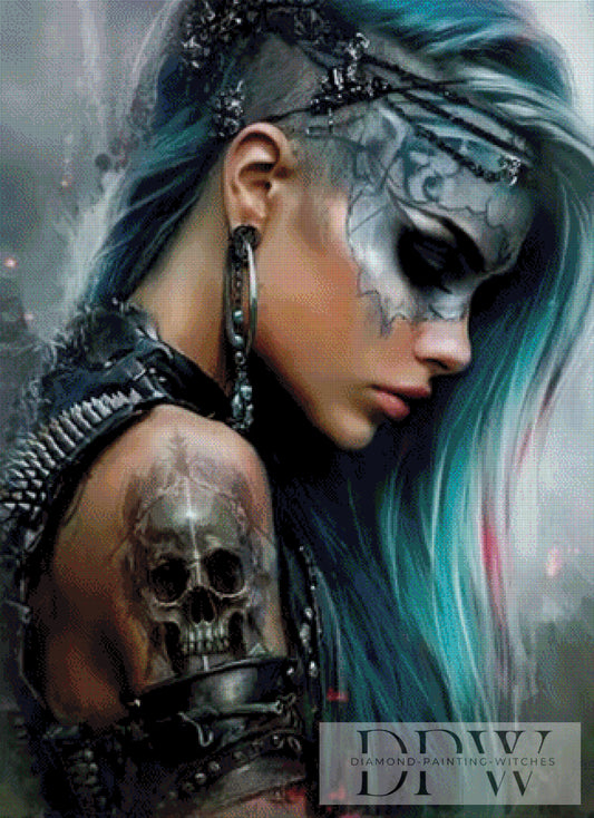 Punkgirl by Moonlight, 80x110cm mit 170 Farben DPW-3024