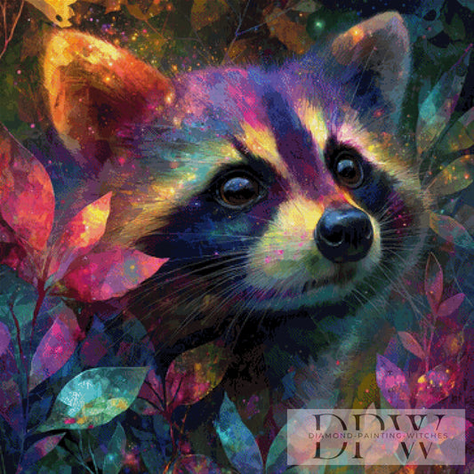 Racoon by Moonlight, 90x90cm mit 310 Farben DPW-3025