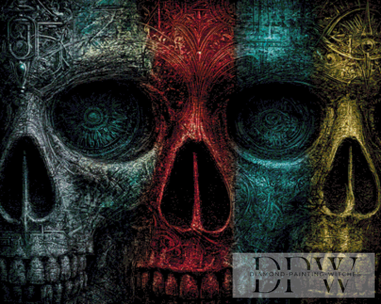 Skullfaces 3 by Morrigan 100x80cm mit 160 Farben DPW-3052