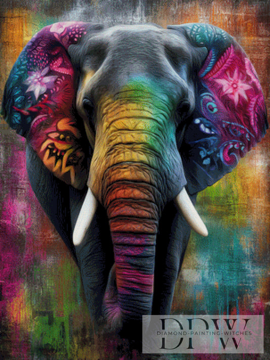 Colorful Elephant by Elly_A.I  75x100cm mit 330 Farben DPW-3055