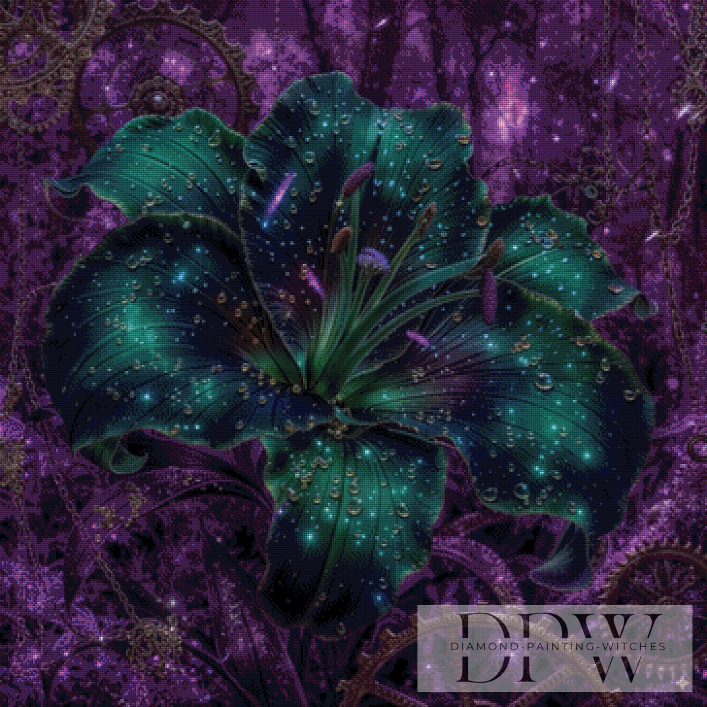 Smaragd Lily by Pixxel Pics 90x90cm mit 110 Farben DPW-3086
