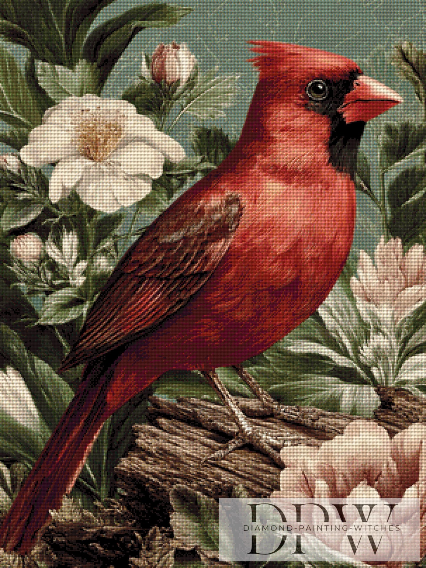 Roter Kardinal by Luna 75x100cm mit 145 Farben DPW-3098