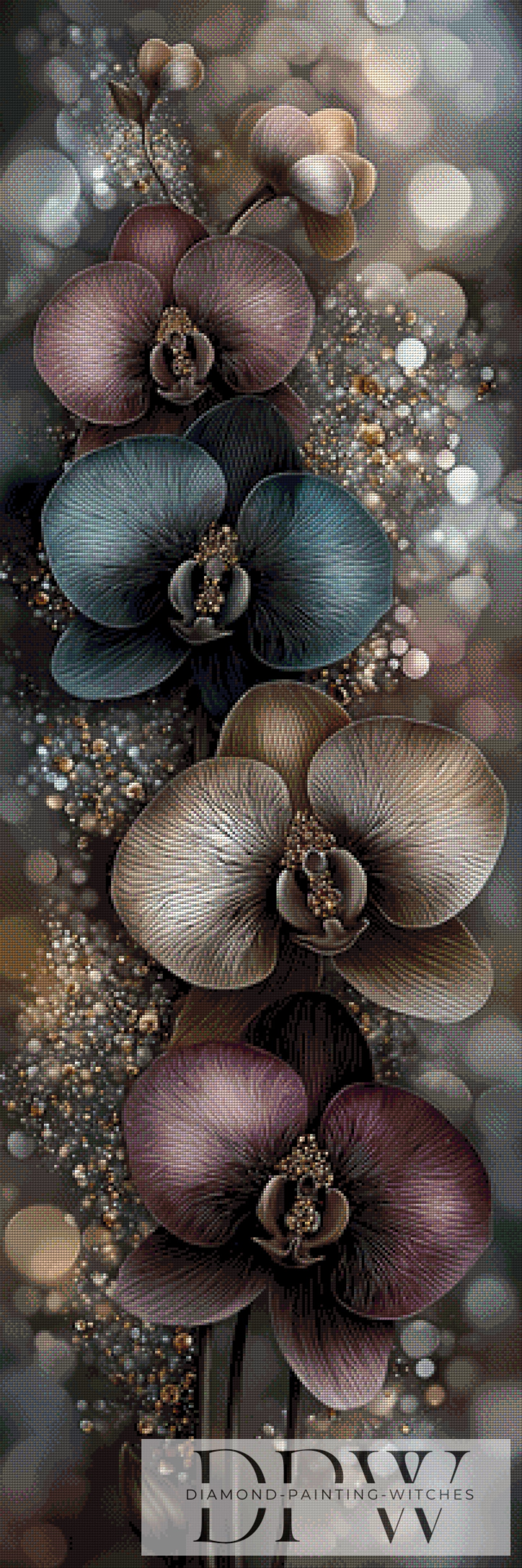Orchideen by Elly_A.I  50x150cm mit 125 Farben DPW-3113