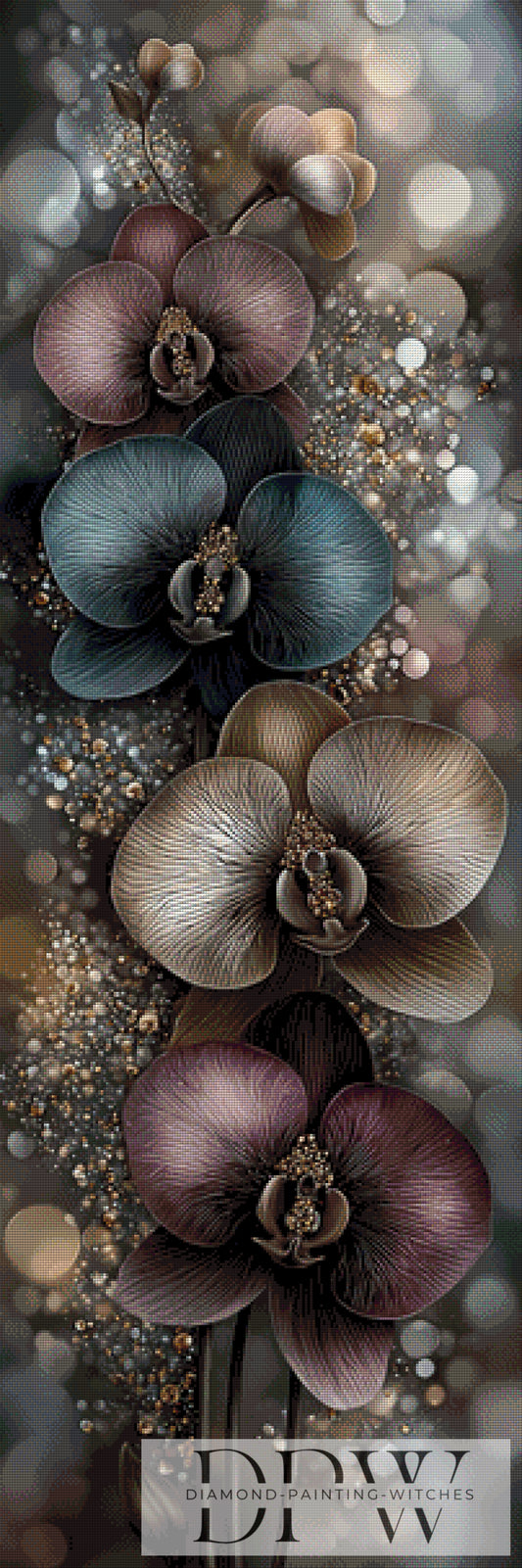 Orchideen by Elly_A.I  50x150cm mit 125 Farben DPW-3113