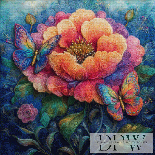 Wollblumis II by Elly_A.I  80x80cm mit 350 Farben DPW-3124