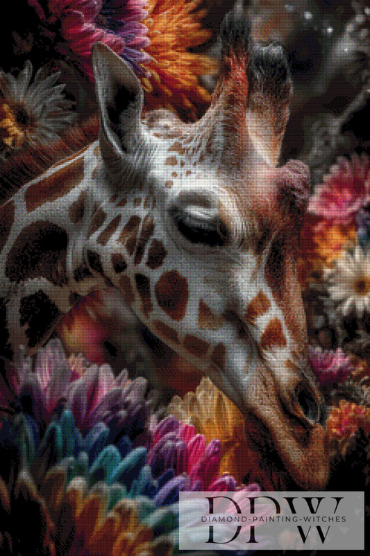 Gundula Giraffe by theA.art 60x90cm mit 210 Farben DPW-3135