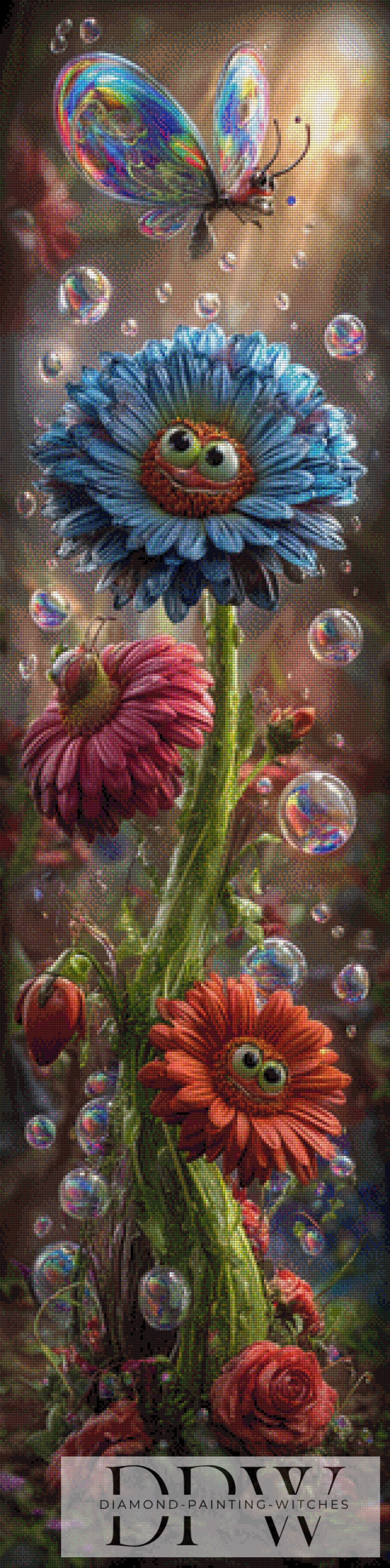 Grimmige Margerite by Pixxel Pics 40x160cm mit 330 Farben DPW-3154