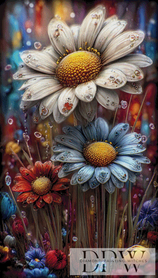 Bunte Blümchen by CreatiVart 60x105cm mit 290 Farben DPW-3161