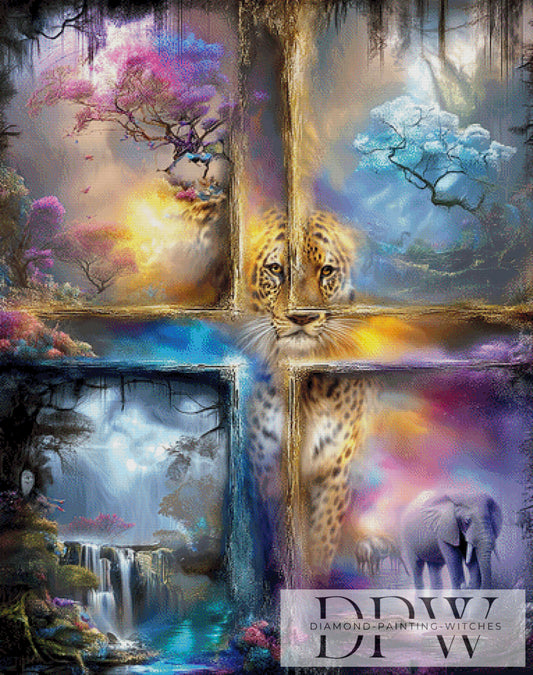 Leben im Dschungel by Elly_A.I. 95x120cm mit 300 Farben DPW-3162