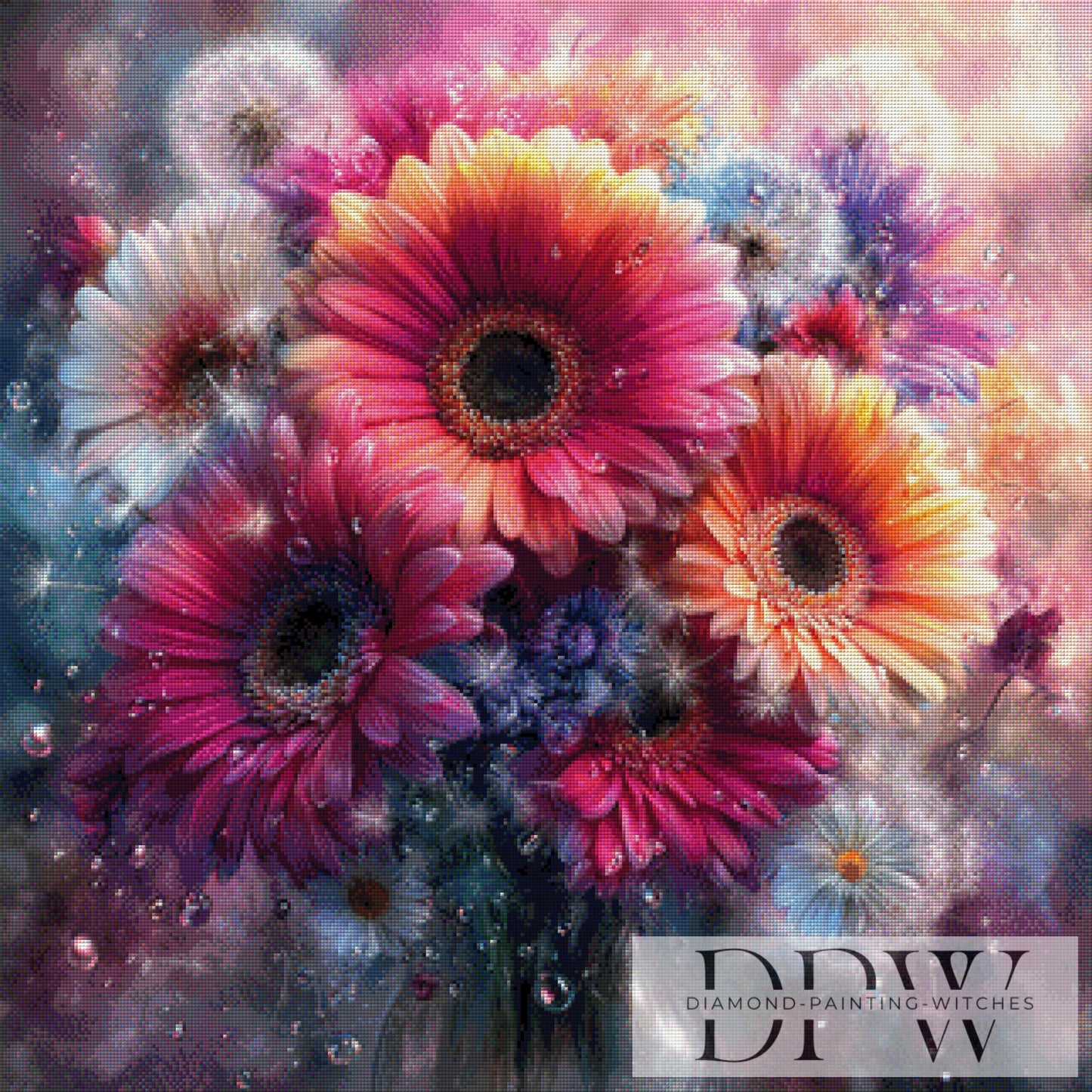 Blumengruß by ellufija 80x80cm mit 270 Farben DPW-3166