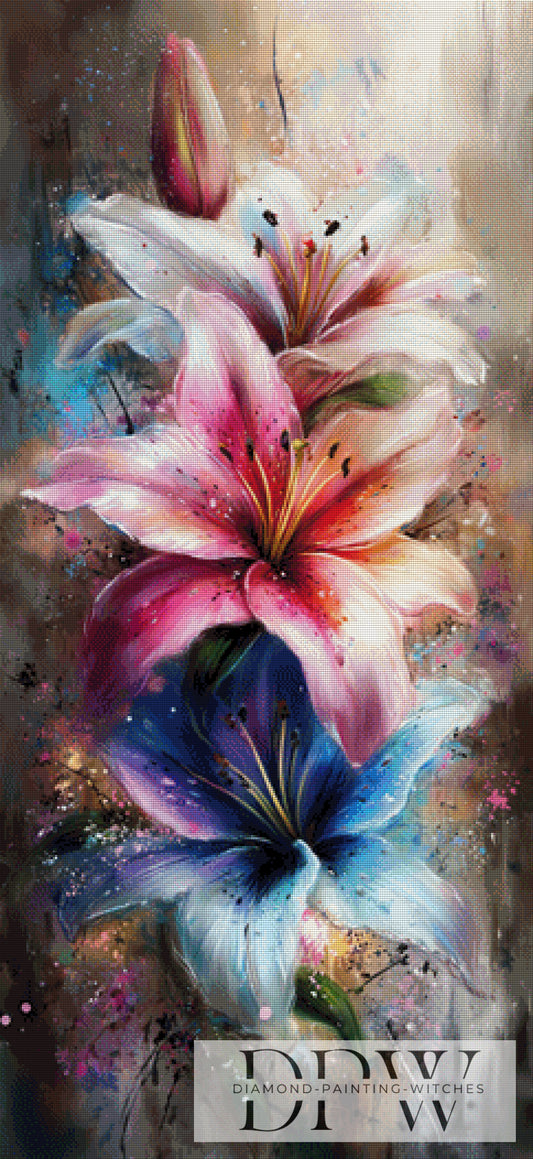 Lilien-Mix by ellufija 60x130cm mit 360 Farben DPW-3198