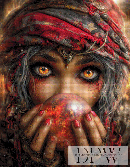 Red Fortune Teller by Casalla Vendetta 70x90cm mit 220 Farben DPW-3202