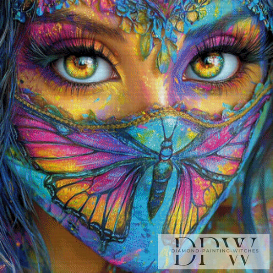 Butterfly Mask by CreatiVart 80x80cm mit 360 Farben DPW-3227
