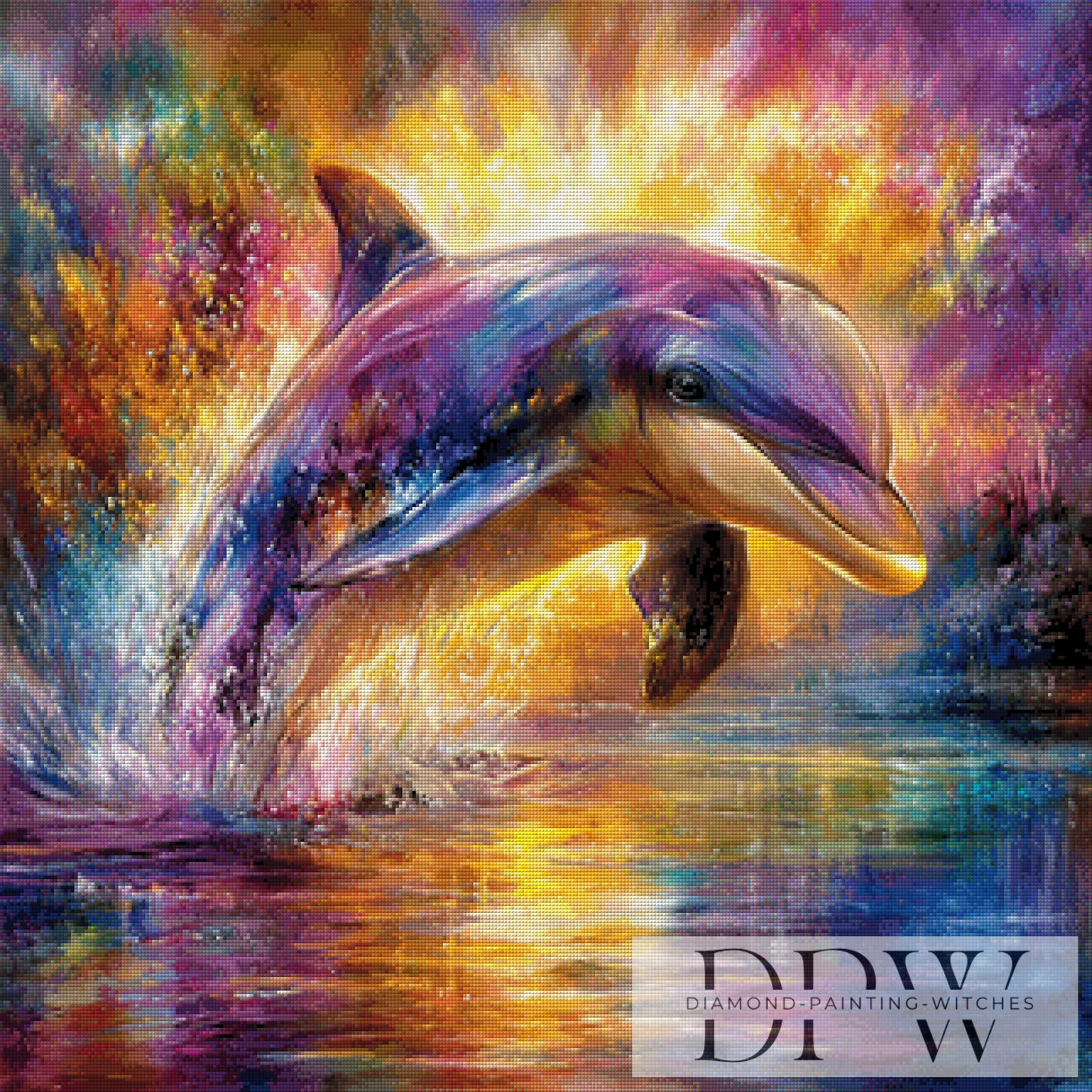 Dolphin by CreatiVart 80x80cm mit 340 Farben DPW-3230