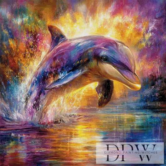 Dolphin by CreatiVart 80x80cm mit 340 Farben DPW-3230