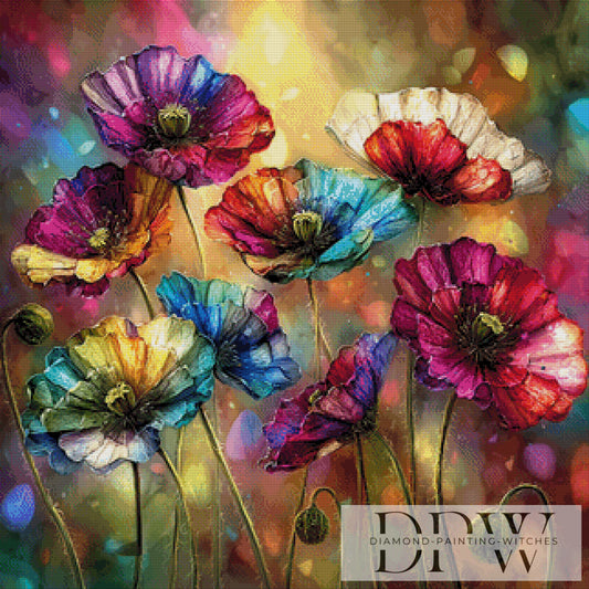 Art Mohn by CreatiVart 80x80cm mit 370 Farben DPW-3235