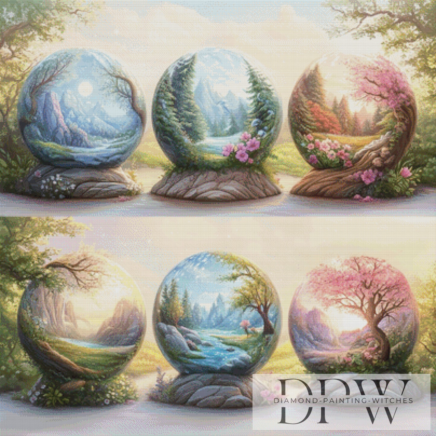 Landscape Marbles by Lisa Morgan 100x100cm mit 230 Farben DPW-3253