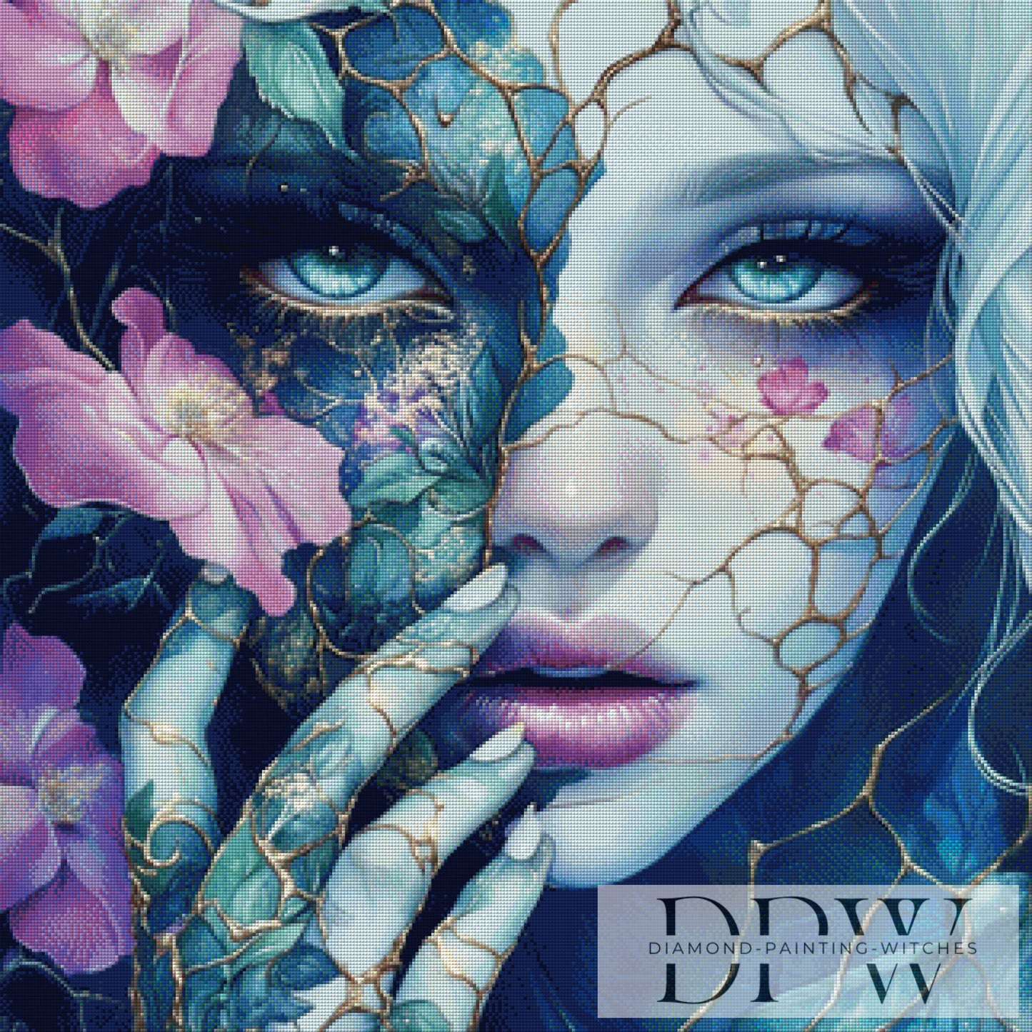 Porcellain by Sweet_Loco_AI 80x80cm mit 170 Farben DPW-3258