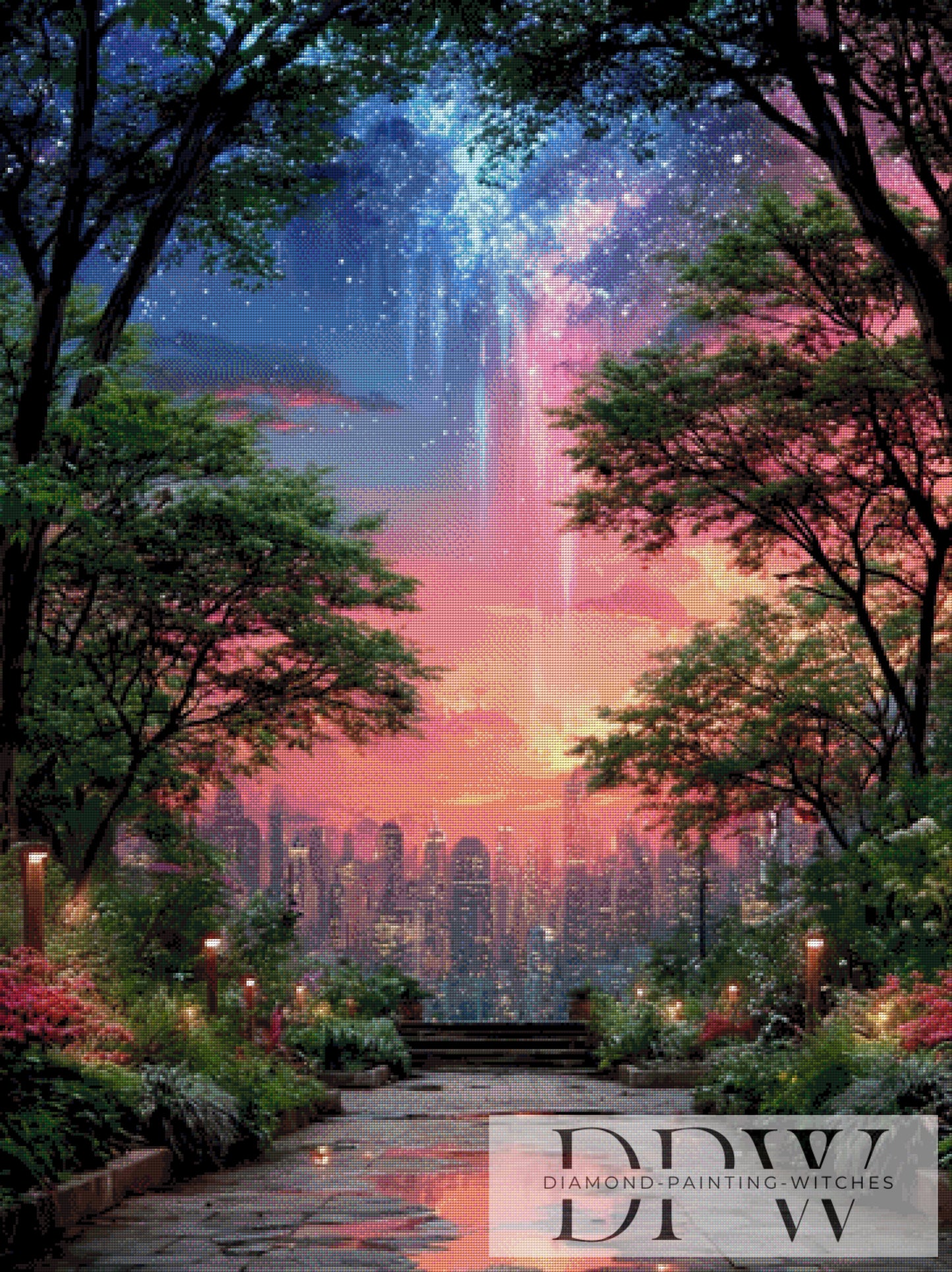 Blick auf die Stadt by QN 90x120cm mit 270 Farben DPW-3300