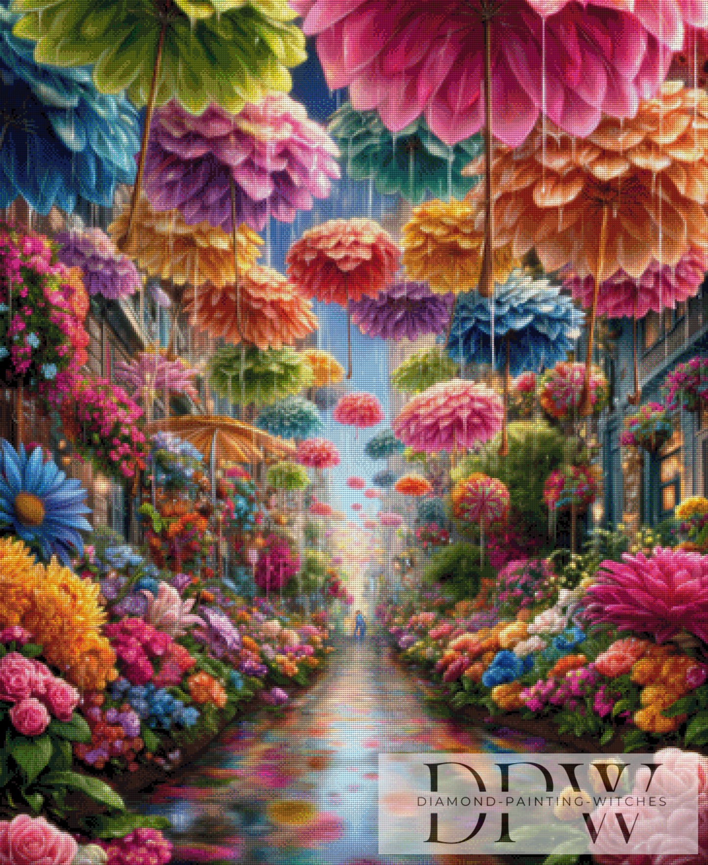 Blumenstadt by QN 90x110cm mit 400 Farben DPW-3302