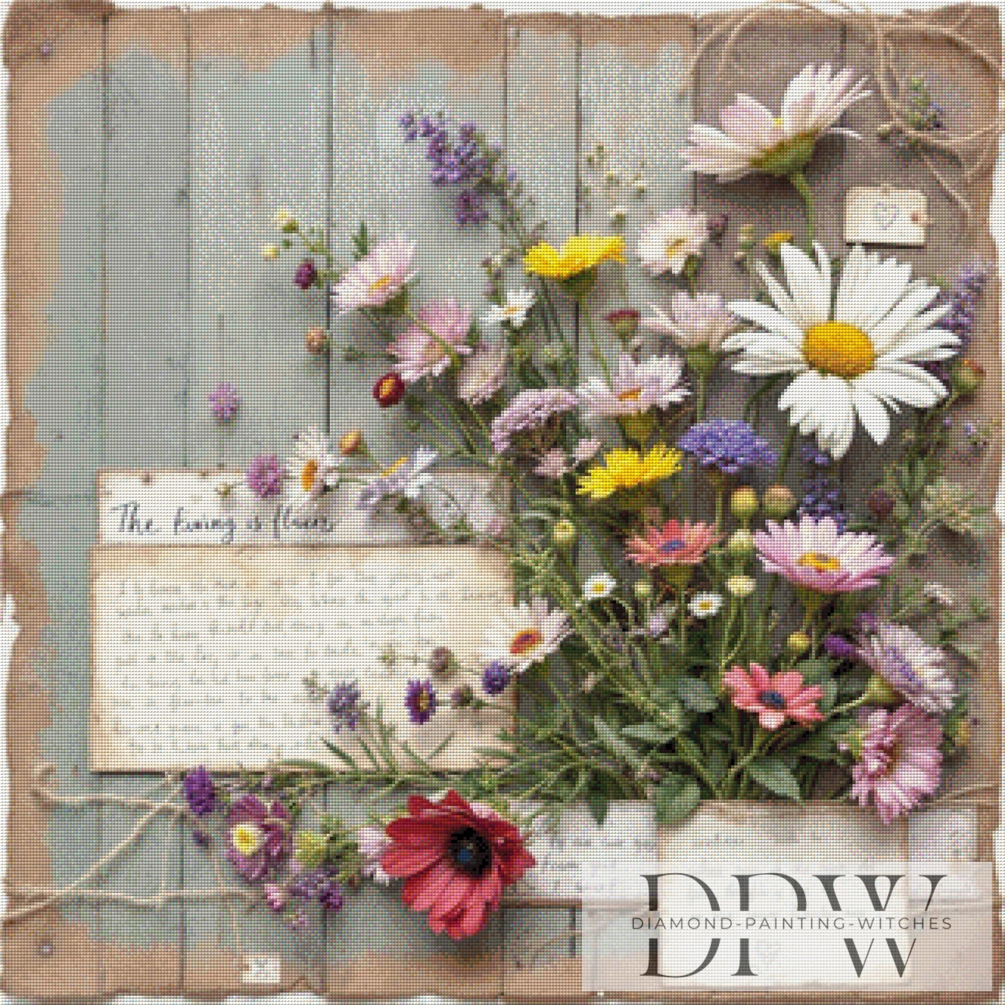 Blümchengruss by QN 80x80cm mit 230 Farben DPW-3306