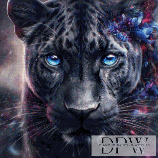 Schwarzer Panther by ellufija 80x80cm mit 145 Farben DPW-3311