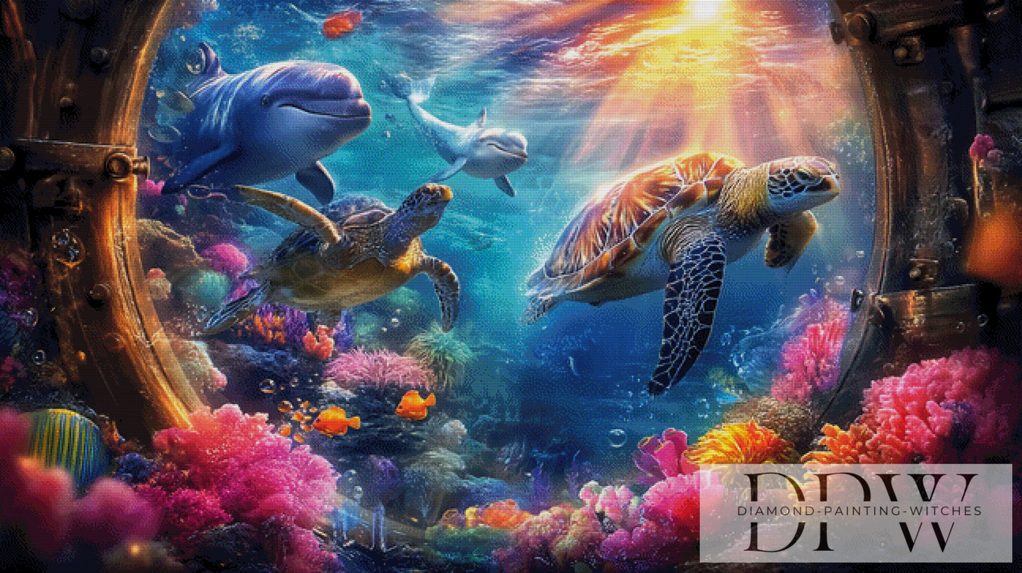 Unterwasser Paradies by ellufija 160x90cm mit 410 Farben DPW-3316