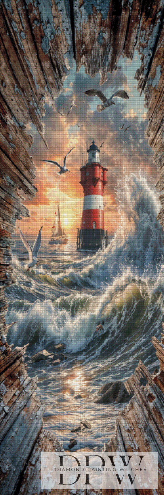 Leuchtturm Roter Sand by Pixxel Pics 60x180cm mit 175 Farben DPW-3319