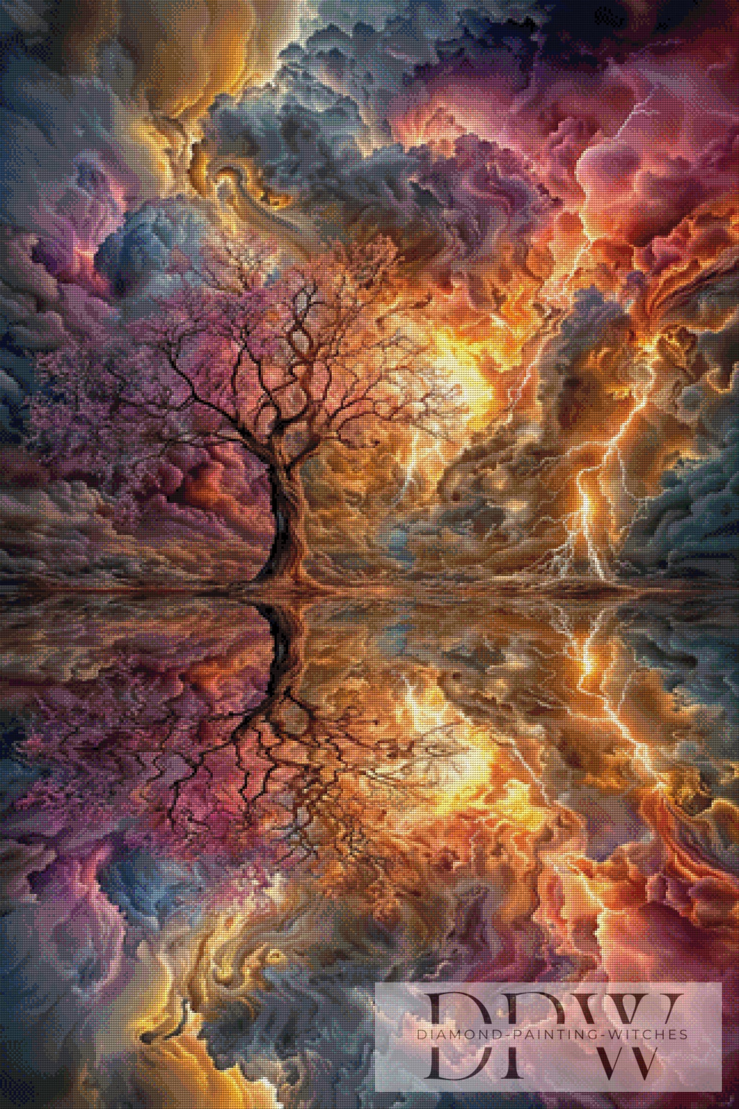 Thunderstorm Reflections by Pixxel Pics 80x120cm mit 220 Farben DPW-331