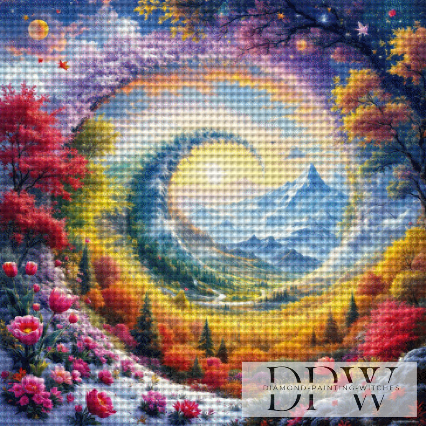 Zeitenstrom by QN 90x90cm mit 370 Farben DPW-3328