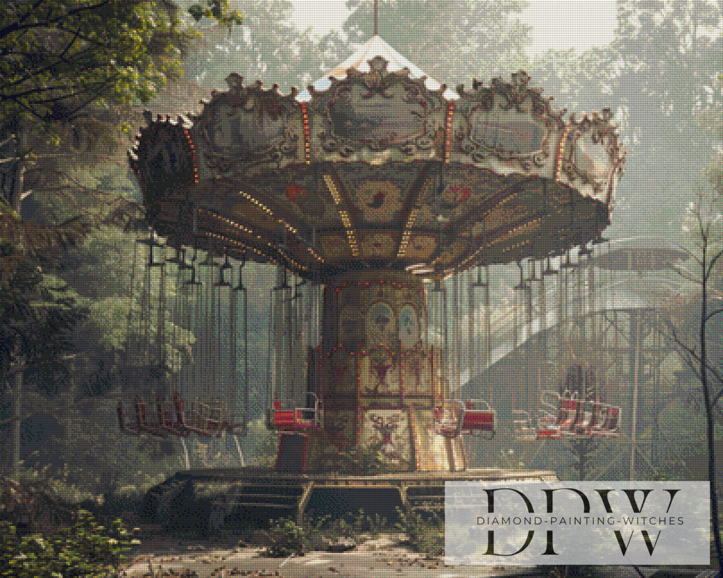 Das vergessene Karussell by ellufija 100x80cm mit 150 Farben DPW-3352