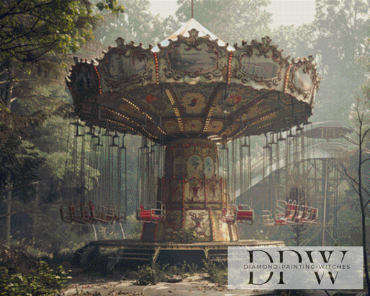 Das vergessene Karussell by ellufija 100x80cm mit 150 Farben DPW-3352