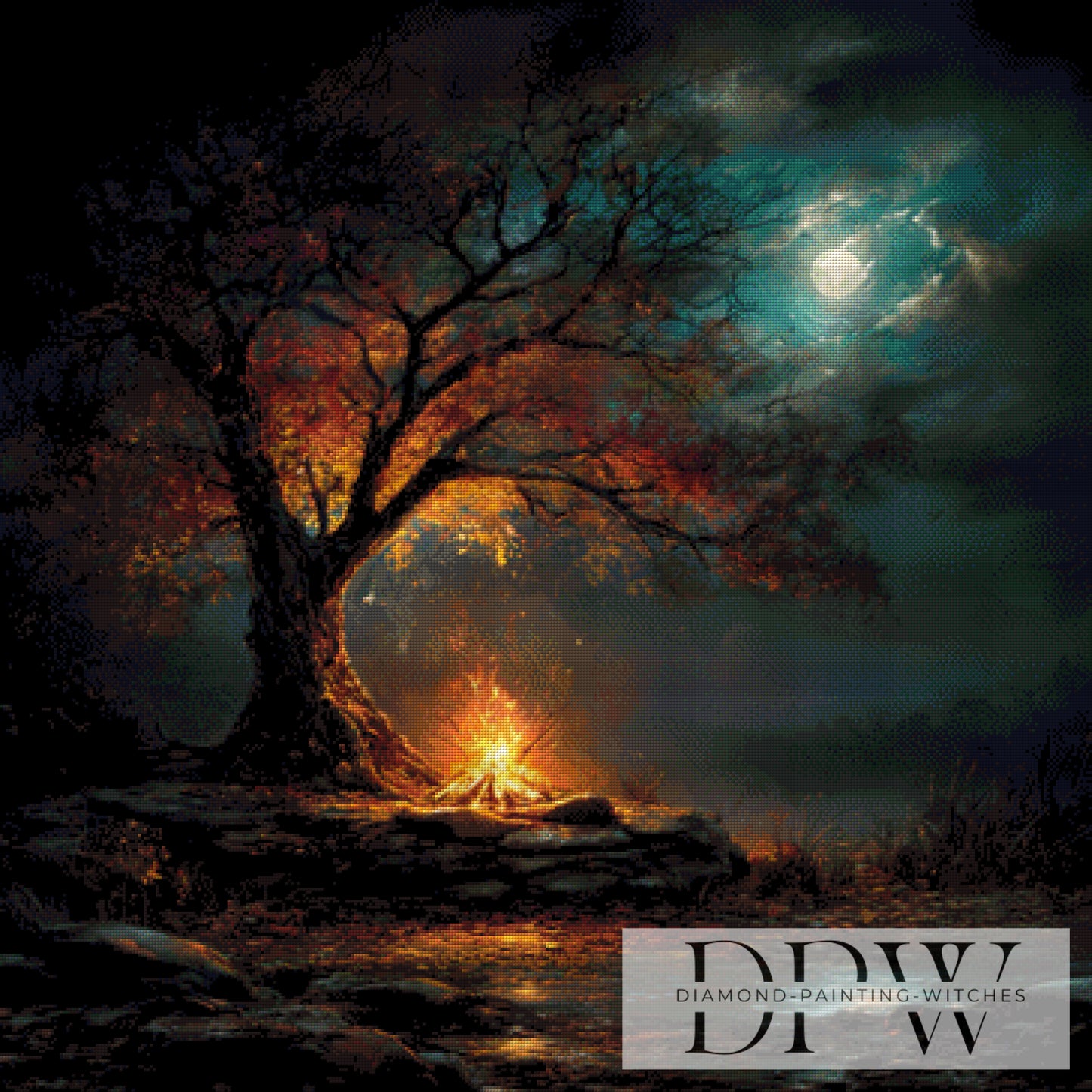 Hexenfeuer by QN 90x90cm mit 155 Farben DPW-3356