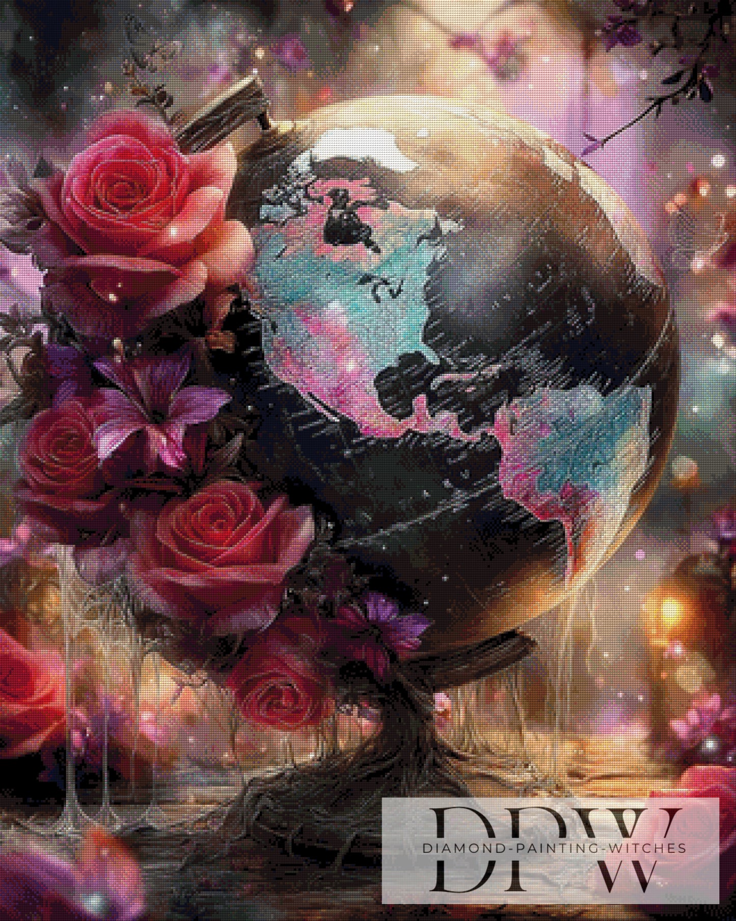 Blütenglobus by Elly_A.I  80x100cm mit 280 Farben DPW-3362