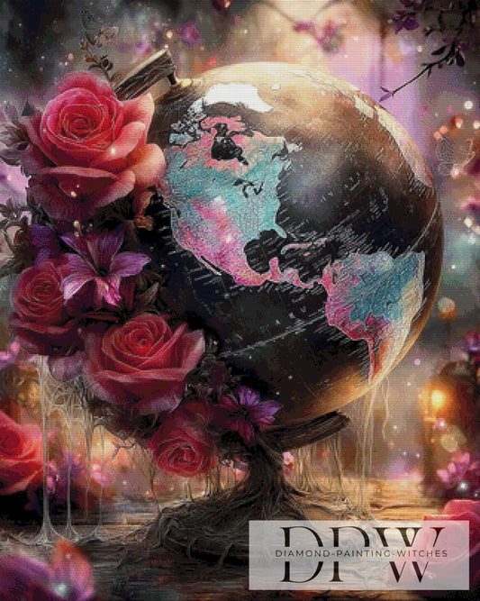 Blütenglobus by Elly_A.I  80x100cm mit 280 Farben DPW-3362