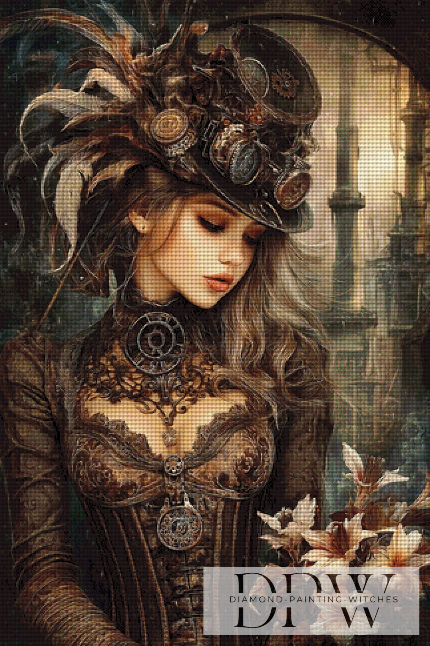 Steampunk Lady by Elly_A.I  80x120cm mit 130 Farben DPW-3365