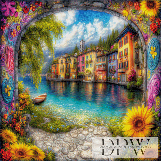 Kunterbunte Stadt by CreatiVart 100x100cm mit 400 Farben DPW-3367