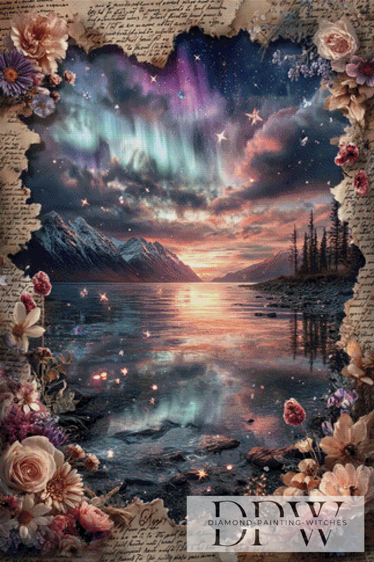 Vintage Polarlichter by ellufija 80x120cm mit 210 Farben DPW-3379