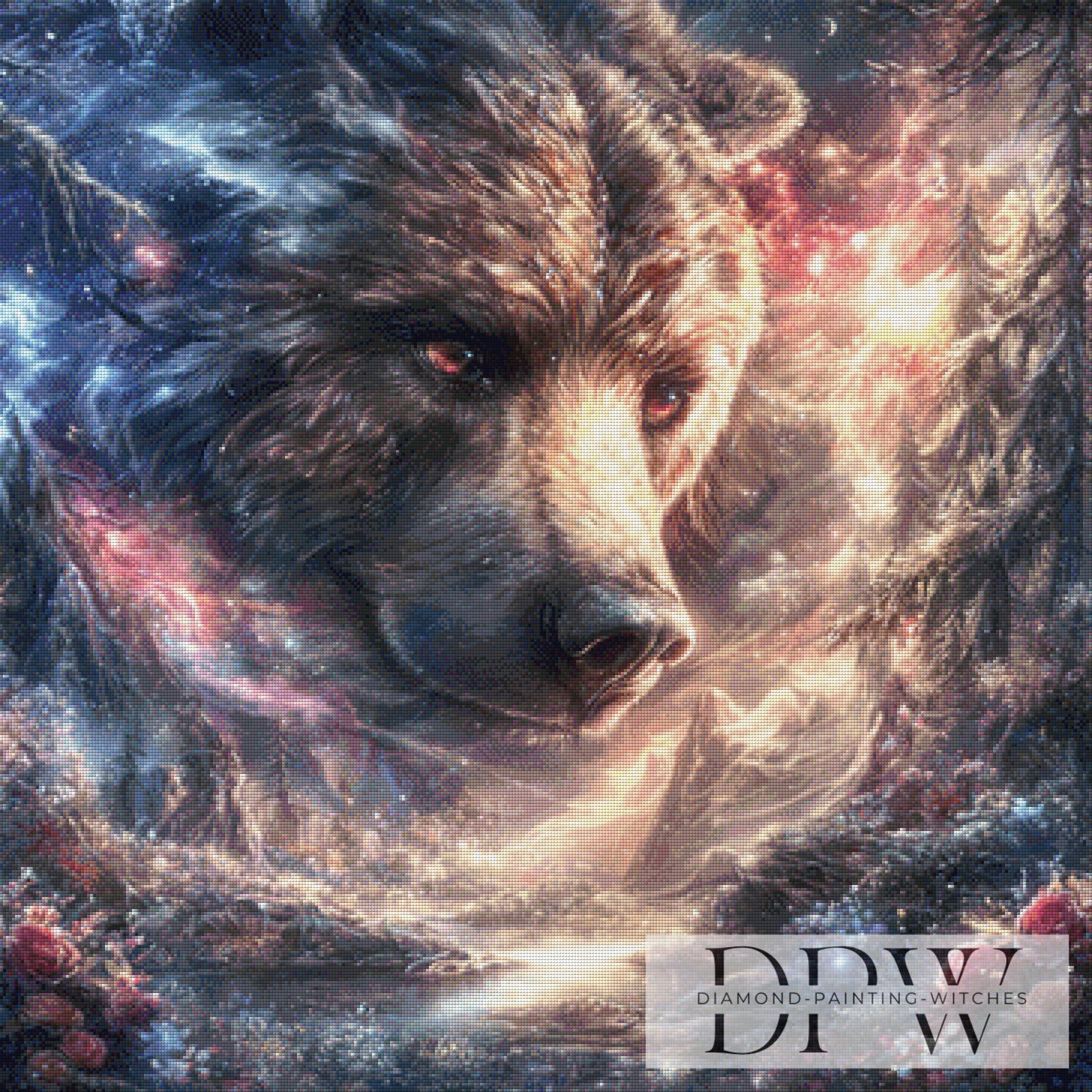 Bärenblick by ellufija 90x90cm mit 180 Farben DPW-3382