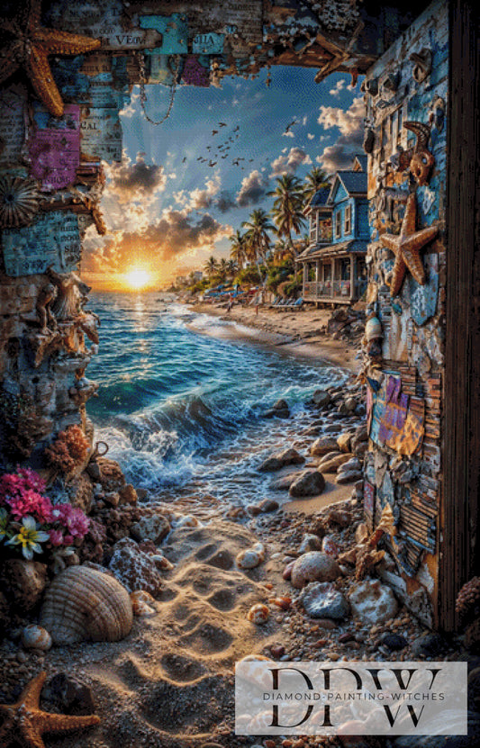 Muscheln & Meer by ellufija 90x140cm mit 270 Farben DPW-3384