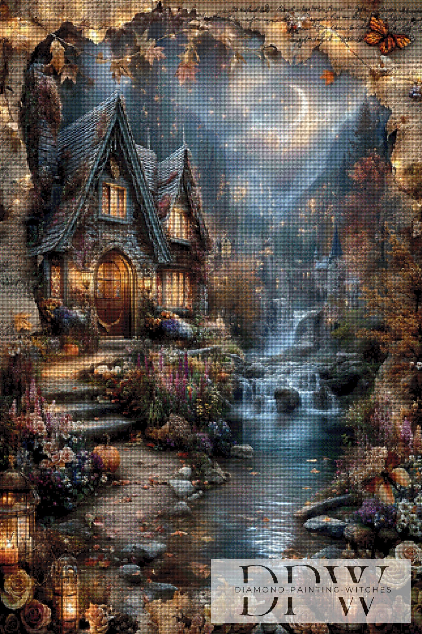 Vintage Village by ellufija 80x120cm mit 230 Farben DPW-3388