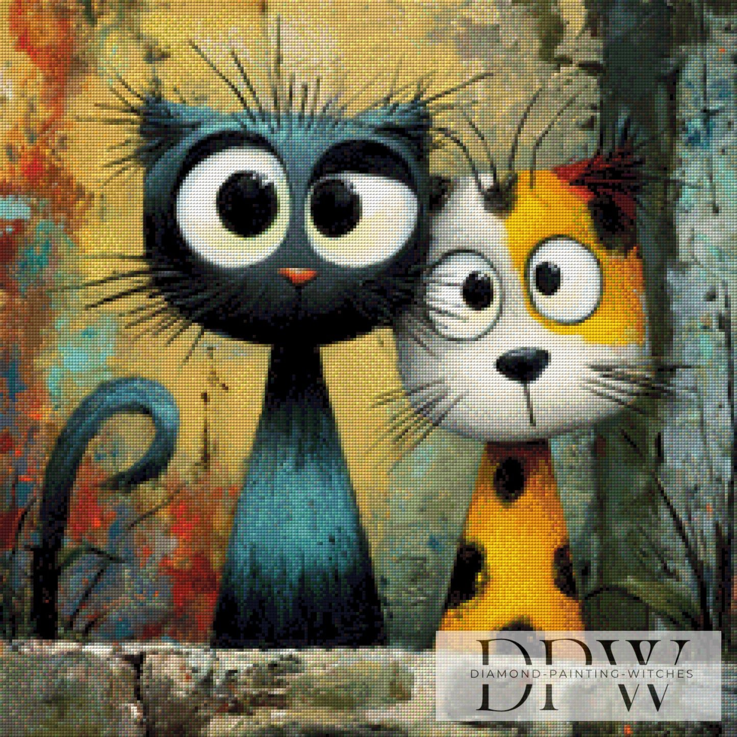 Freunde by Elly_A.I  60x60cm mit 200 Farben DPW-3393