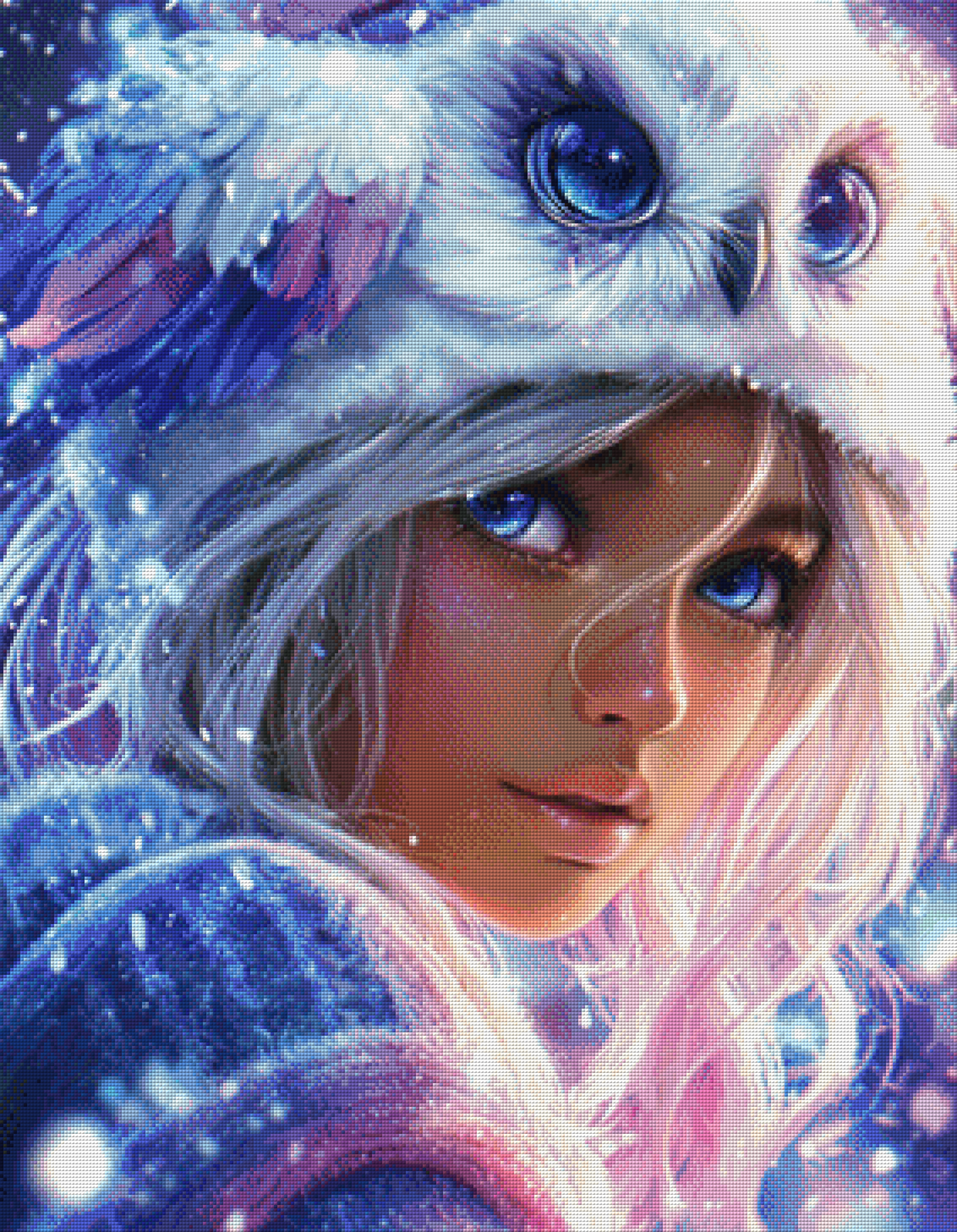 Eulenmädchen by Sweet_Loco_AI 70x90cm mit 180 Farben DPW-3404